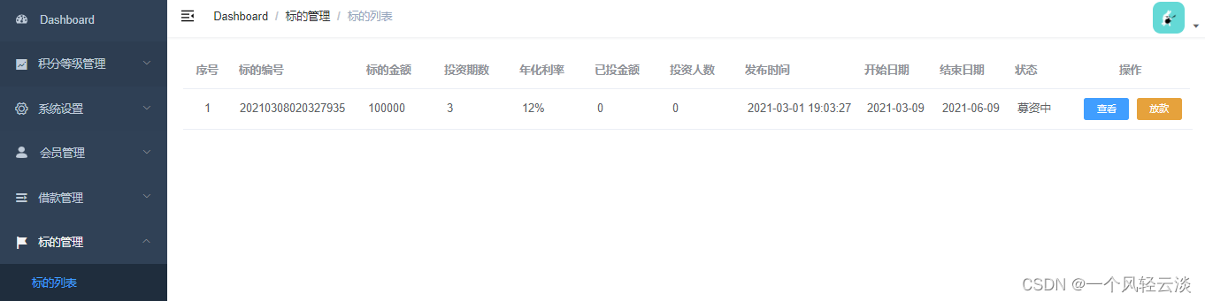 微服务项目：尚融宝（50）（核心业务流程：标的管理（2））