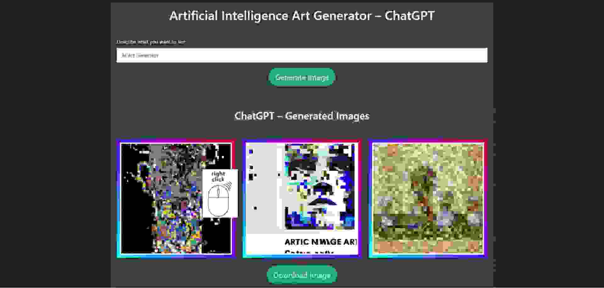 downloading the ai generated image
