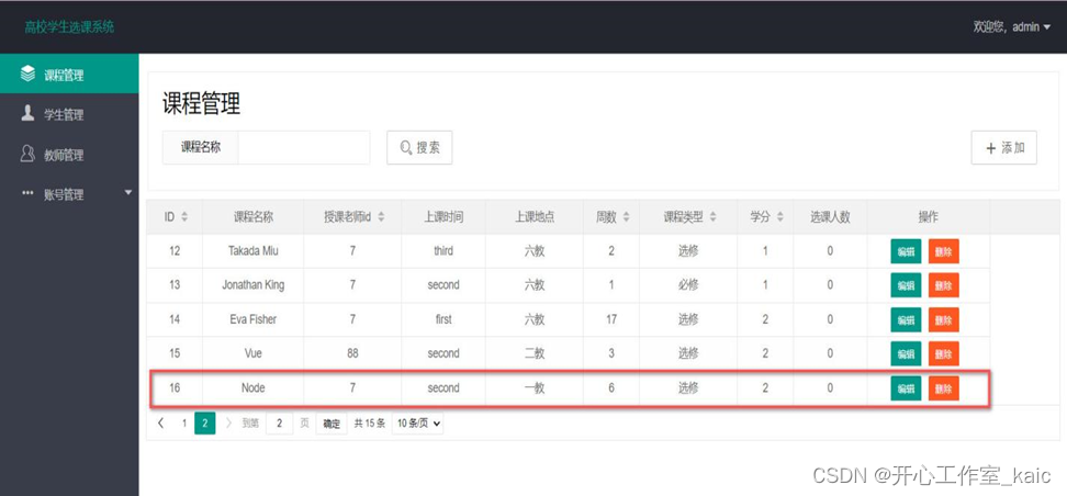 基于Web的高校学生选课系统的设计与实现(论文+源码)_kaic