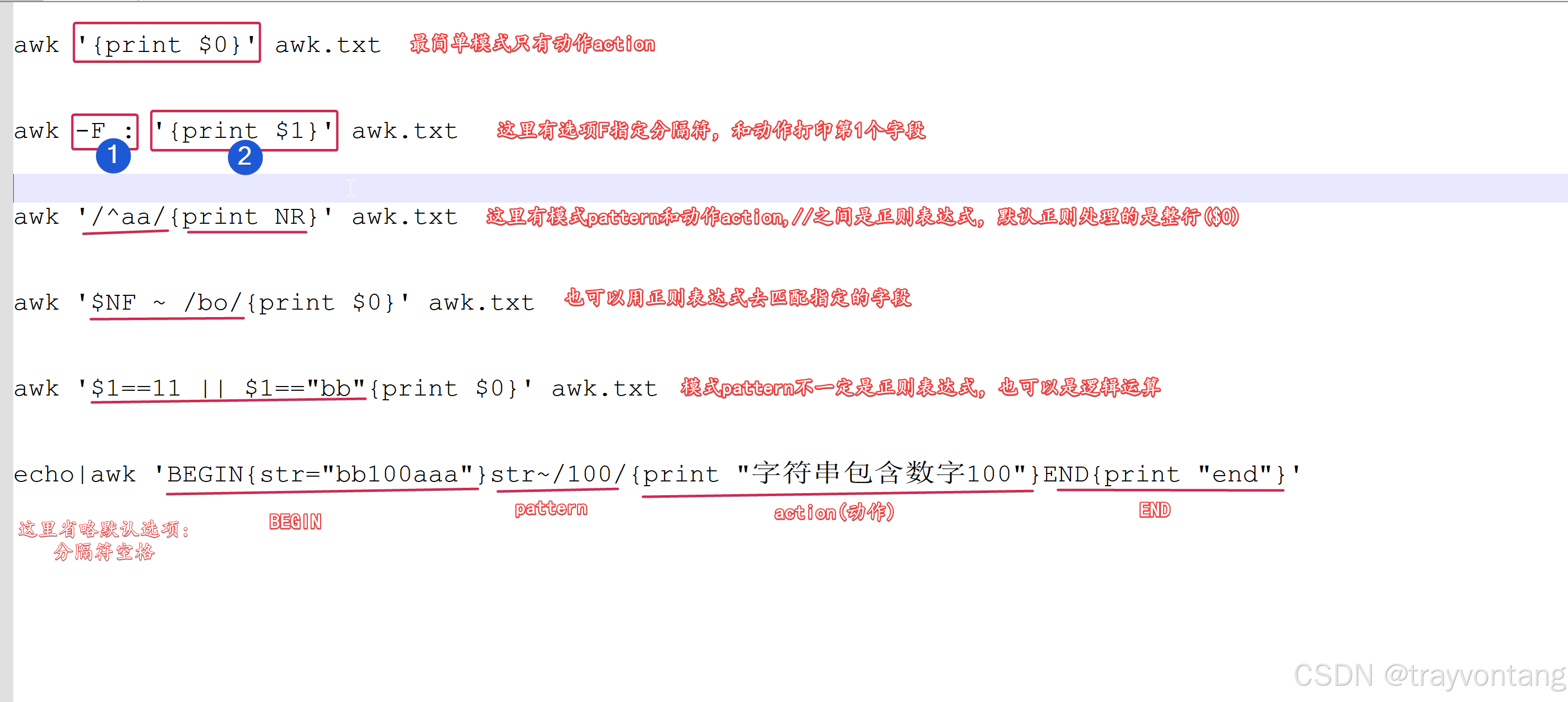 Linux awk命令结构